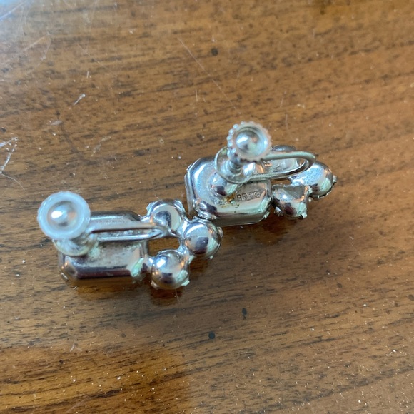 EISENBERG vintage 30s rhinestone screwback earrings - Picture 3 of 6